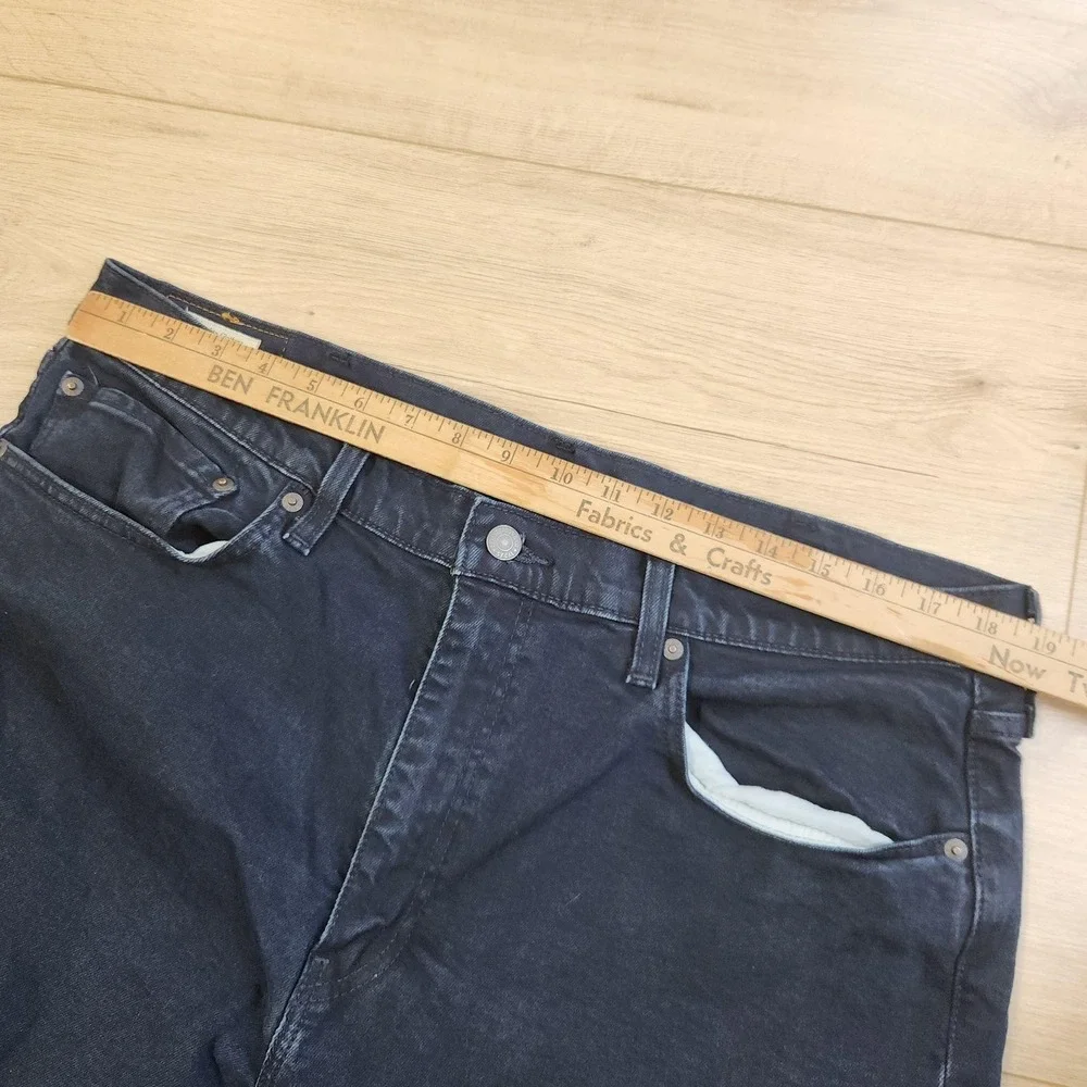 Levis Premium Lot 502 Jeans Mens 38x34 Black Straight Stretch Denim Casual